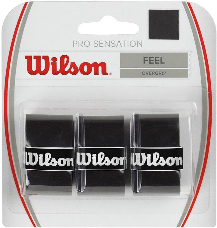 Wilson Feel Pro Sensation Black Overgrips 3X for Padel Rackets WS