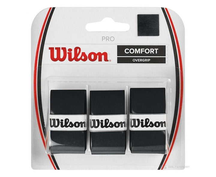 Wilson Comfort Pro Sensation Black Overgrips 3X for Padel Rackets WS