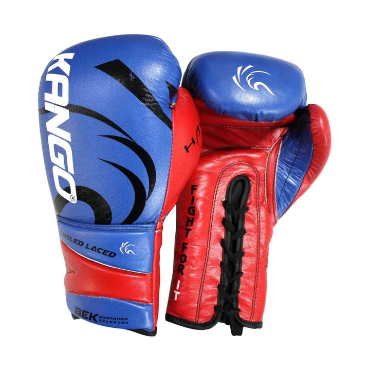 Kango Martial Arts Unisex Adult Blue Red Leather Boxing Gloves WS