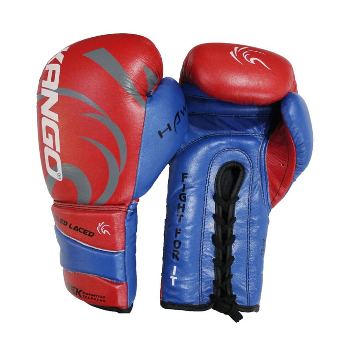 Kango Martial Arts Unisex Adult Red Blue Leather Boxing Gloves WS