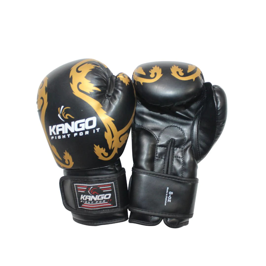 Kango Martial Arts Unisex Adult Black Leather Boxing Gloves WS Vamos Gear Sporting Goods