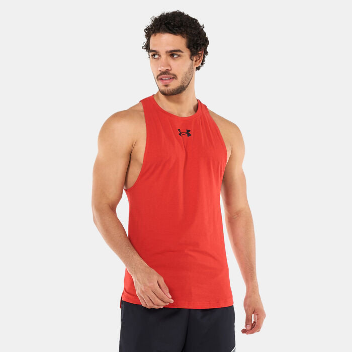 Under Armour MEN Baseline Red Basketball Tank Top Jersey T-Shirt T