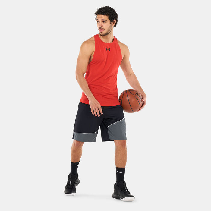 Under Armour MEN Baseline Red Basketball Tank Top Jersey T-Shirt T