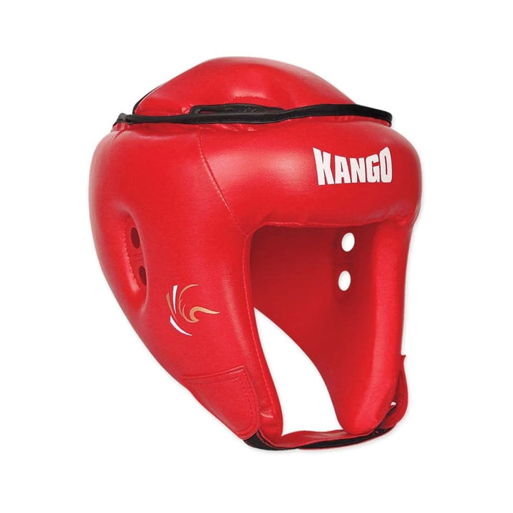 Kango Martial Arts Unisex Adult Red Leather Head Guard WS