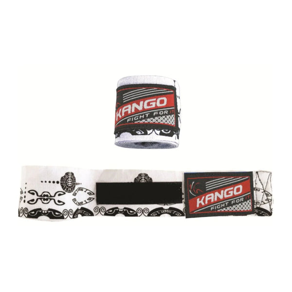 Kango Martial Arts Unisex Adult White Black Bandage WS