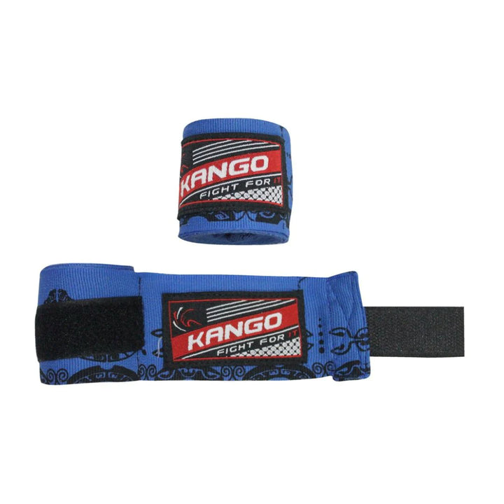 Kango Martial Arts Unisex Adult Blue Black Pattern Boxing MMA Bandage WS