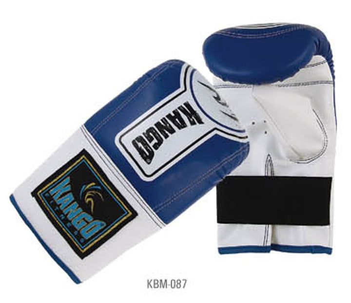 Kango Martial Arts Unisex Blue & White Boxing Leather Gloves WS