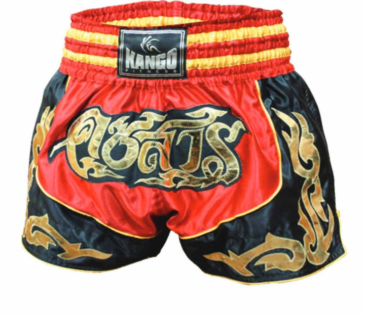 Kango Martial Arts Adult Kick Boxing Shorts Red & Black WS