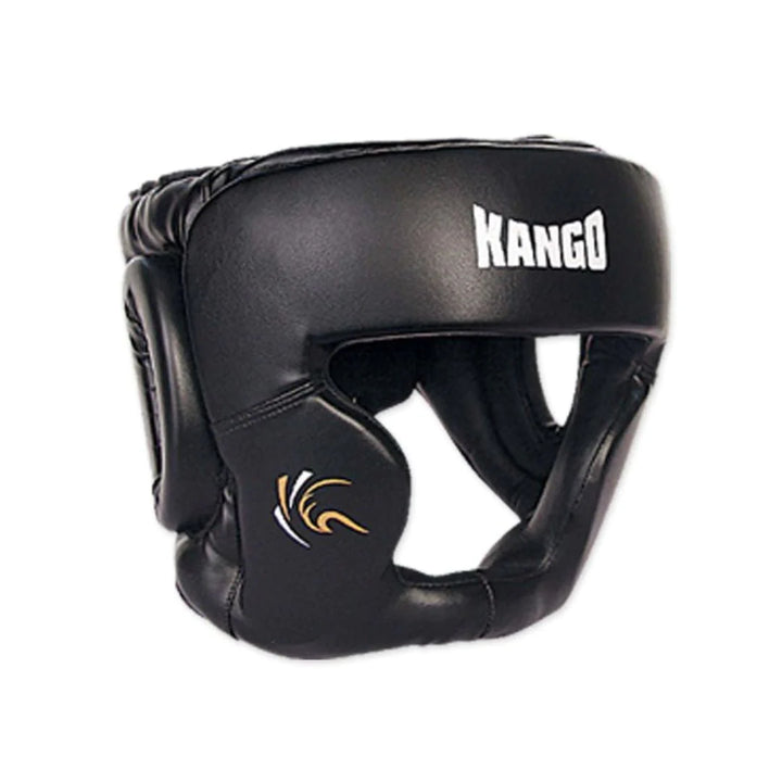 Kango Martial Arts Unisex Adult Black Leather Head Guard WS