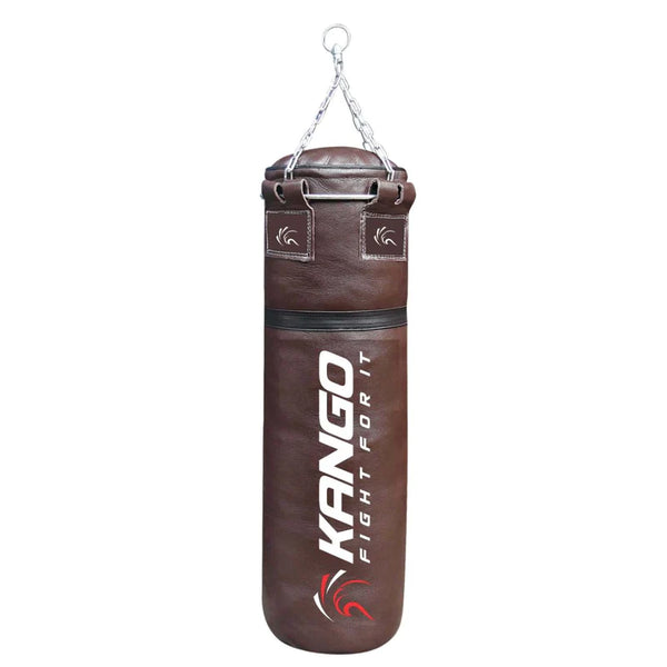 Kango Martial Arts Go Easy Brown Leather Gym CrossFit Boxing MMA Heavy Punching Bag WS