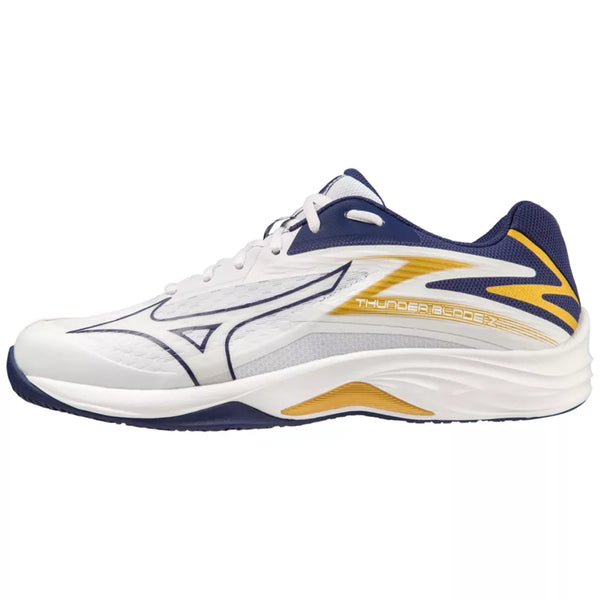 Mizuno Thunder Blade Z White Blue Squash Volleyball Handball Indoor 2023 Sports Shoes