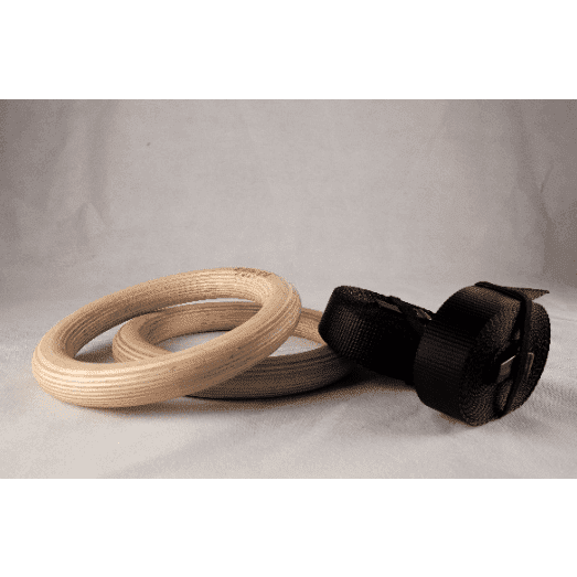 Explode Fitness Gym CrossFit Wood Rings and Strap Set EX