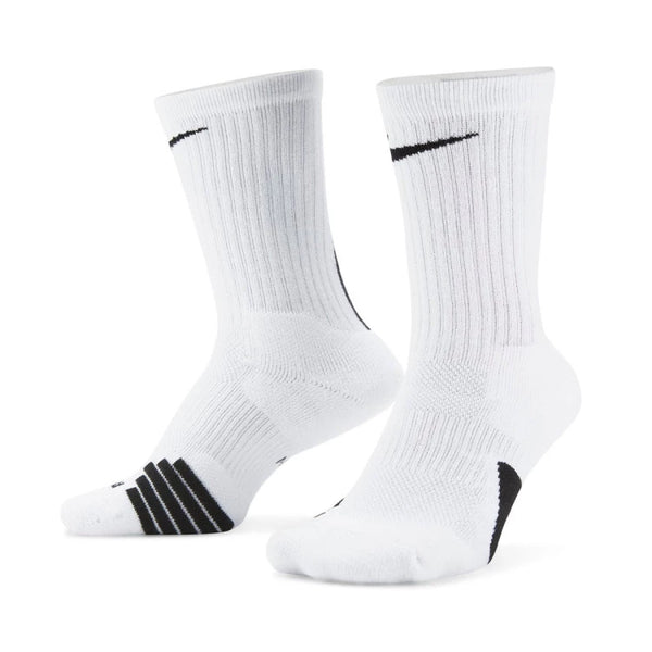 Nike Elite Crew 1 Pair Compression Unisex White Black Basketball & Sports Socks MR