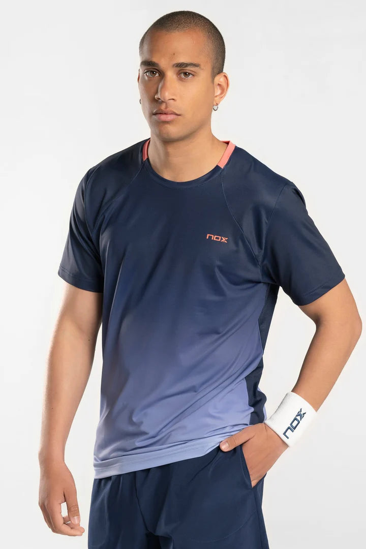 Nox PRO FIT Men Blue Gradient Padel Sports T-Shirt WS