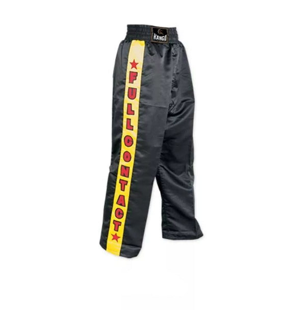 Kango Martial Arts Adult MMA Kick Boxing Trousers Black & Yellow WS