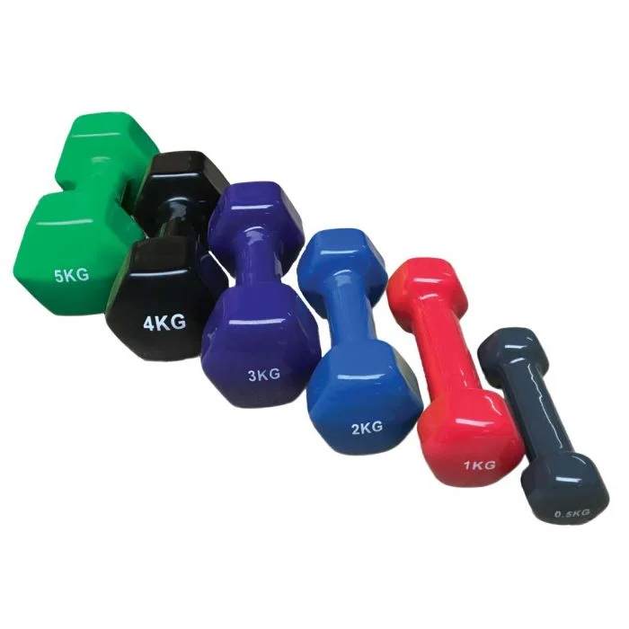 Pure Fitness Vinyl Exercise & Toning Dumbbells Set WS