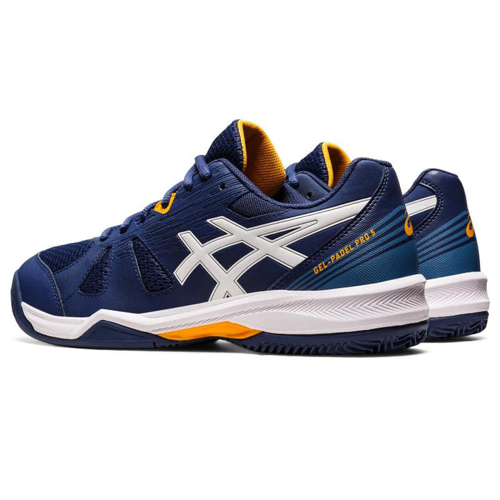 Asics Gel Padel Pro 5 White & Navy Blue Padel Shoes